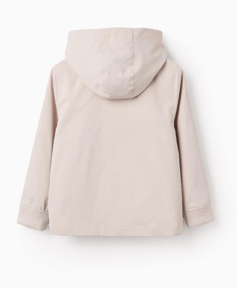 CHAQUETA BEIGE, CAPUCHA DESMONTABLE