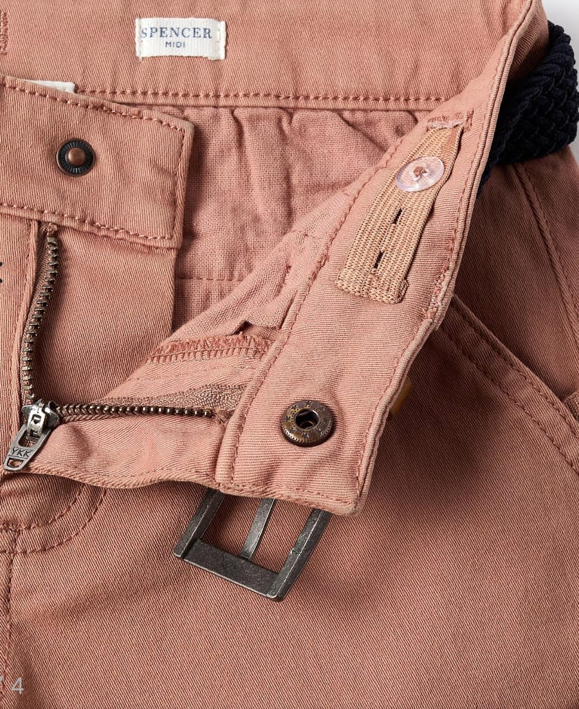 PANTALÓN CHINO MIDI, MARRÓN