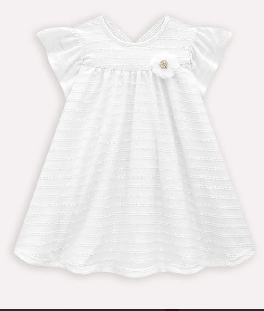 VESTIDO BLANCO CON FLOR, MILON