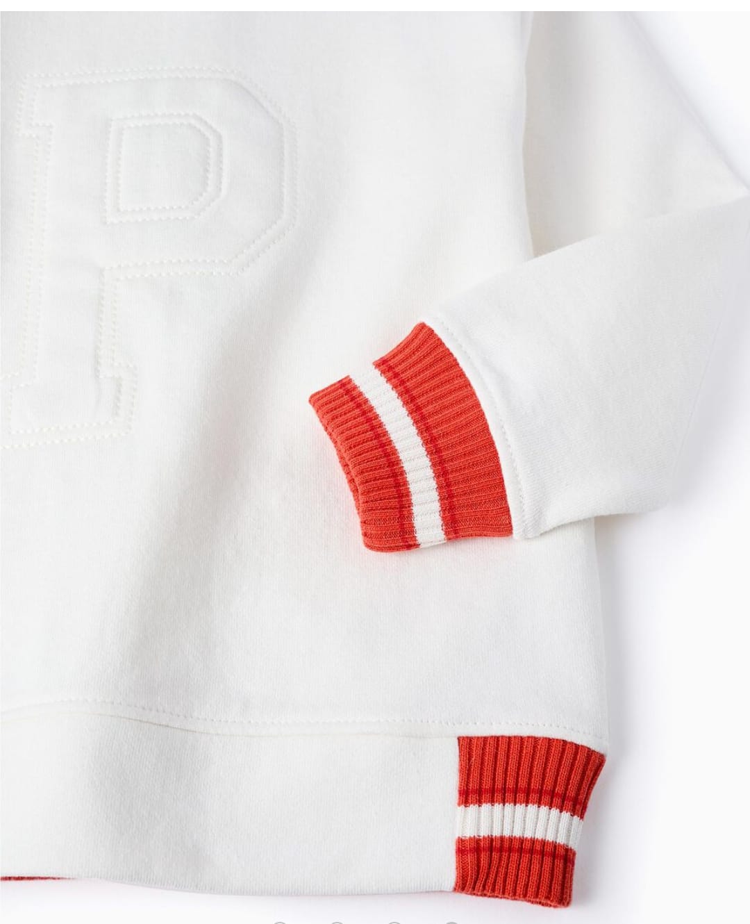 SUDADERA "P" BLANCO/NARANJA