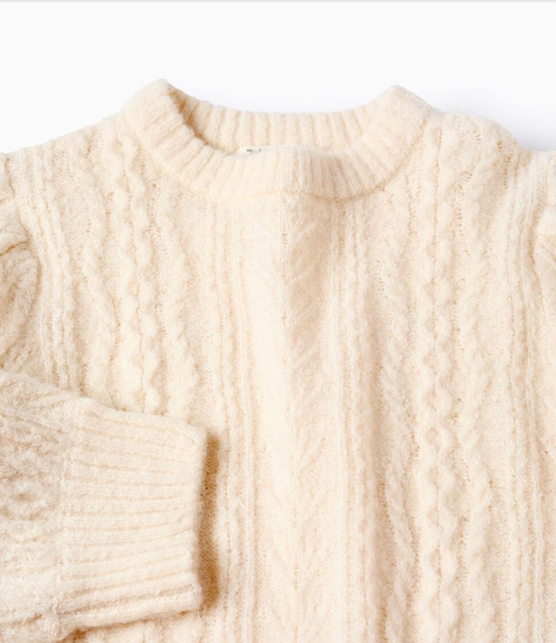 JERSEY DE PUNTO TRENZADO, BLANCO