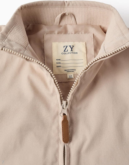 CHAQUETA BEIGE, CAPUCHA DESMONTABLE