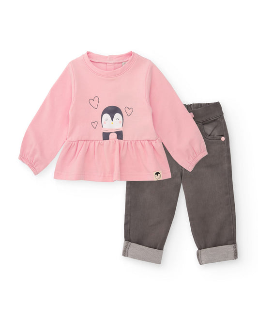 CONJUNTO PINGÜINO ROSA
