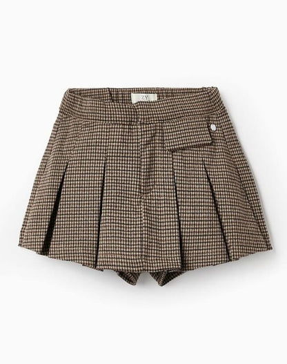 FALDA PANTALÓN EN PIED DE POULE