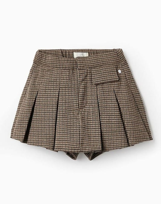 FALDA PANTALÓN EN PIED DE POULE